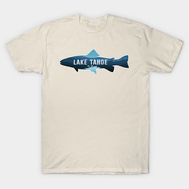 Lake Tahoe California Nevada Fish T-Shirt by esskay1000